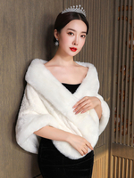Wedding Wraps Ivory Sleeveless Accessories Boutons en Fausse Fourrure Couvertures de mariée