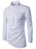 White Men T-shirt Haut en coton à col haut et irrégulière