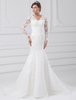 White robe sirène dentelle fermeture à glissière appliques robe de mariée de mariée