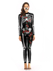 Women Halloween Combinaison Black Scaral Skeleton Halloween Combinaison Lycra Spandex Catsuit Zentai