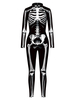 Women Halloween Combinaison Black Sliver Juson Squelette Squelette Halloween Scary Lycra Spandex Catsuit Zentai