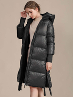 Women Puffer manteaux chaleur à capuche à capuche à capuchon à capuchon longue manches longues hiver manteau d\