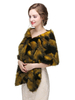 Wrap de mariage jaune sans manches en fausse fourrure couverture de mariée Ups