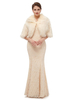 Wraps de mariage demi-manches gris clair couverture de mariée en fausse fourrure