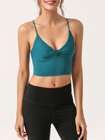 Yoga Cami Tops Brassière de sport Tops dentraînement noués