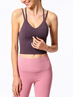 Yoga Cami Tops Sans manches Stretch Tummy Control Workout Tops