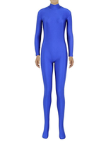 Zentai bleu façonnage combinaison Spandex pour femmes Déguisements Halloween