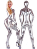 Zentai métallique argent sexy Toussaint Cosplay Costume Combinaison Spandex Déguisements Halloween