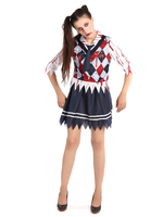 Zombie Costumes Survêtement Haut Modèle Quilted School Girl Costumes Déguisements Halloween