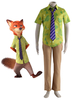 Zootopia Nick Wilde Renard Toussaint Cosplay Costume Vert Synthétique Uniforme Pantalon Déguisements Halloween