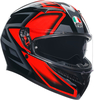AGV K3 Compound Casque,  noir-rouge,  taille 2XL pour Hommes