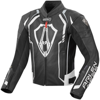 Arlen Ness Track Veste en cuir de moto,  noir-blanc,  taille 48 pour Hommes