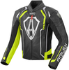 Arlen Ness Track Veste en cuir de moto Noir Jaune 58