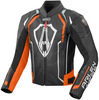 Arlen Ness Track Veste en cuir de moto Noir Orange 60