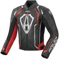 Arlen Ness Track Veste en cuir de moto Noir Rouge 60