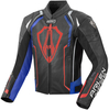 Arlen Ness Track Veste en cuir de moto,  noir-rouge-bleu,  taille 56