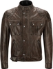 Belstaff Brooklands Veste de moto en cuir Noir Brun L