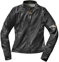 Black-Cafe London Amol Veste en cuir de moto de dames Noir L