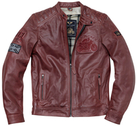 Black-Cafe London Bangkok Veste en cuir de moto,  rouge,  taille 52 pour Hommes