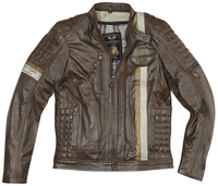 Black-Cafe London Barcelona Veste en cuir de moto,  brun,  taille 56 pour Hommes