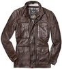 Black-Cafe London Classic Blouson en cuir de moto,  brun,  taille 54