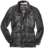 Black-Cafe London Classic Blouson en cuir de moto,  noir,  taille 50 pour Hommes