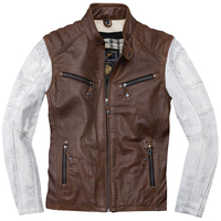 Black-Cafe London Firenze Veste en cuir,  blanc-brun,  taille 56 pour Hommes