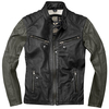 Black-Cafe London Firenze Veste en cuir de moto Noir Vert 60