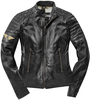 Black-Cafe London Ilam Veste en cuir de moto de dames,  noir,  taille S pour Femmes