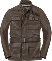 Black-Cafe London Moskau Veste en cuir de moto,  brun,  taille 52 pour Hommes