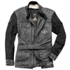 Black-Cafe London Retro Veste en cuir de moto,  gris,  taille 52 pour Hommes