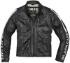 Black-Cafe London Toronto Veste en cuir de moto Noir Blanc 48
