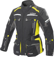 Büse Highland 2 Veste textile de moto pour dames,  noir-gris-jaune,  taille 36 pour Femmes
