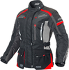 Büse Torino II Veste textile de moto pour dames,  noir-rouge,  taille 36 pour Femmes