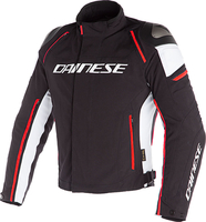 Dainese Racing 3 D-Dry Veste Textile moto,  noir-blanc-rouge,  taille 58