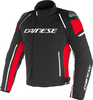 Dainese Racing 3 D-Dry Veste Textile moto,  noir-rouge,  taille 64 pour Hommes