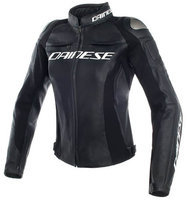 Dainese Racing 3 Veste de moto en cuir de dames Noir 42