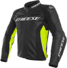 Dainese Racing 3 Veste en cuir de moto Noir Jaune 60