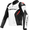 Dainese Racing 4 Blouson en cuir de moto,  noir-blanc,  taille 46 pour Hommes