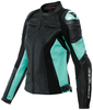 Dainese Racing 4 Veste en cuir de moto pour dames,  noir-bleu,  taille 44 pour Femmes