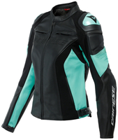 Dainese Racing 4 Veste en cuir de moto pour dames,  noir-bleu,  taille 44 pour Femmes