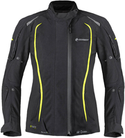 Germot MotoQueen imperméable à l’eau dames moto textile veste,  noir-jaune,  taille 52 pour Femmes