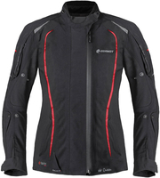 Germot MotoQueen imperméable à l’eau dames moto textile veste,  noir-rouge,  taille 52 pour Femmes
