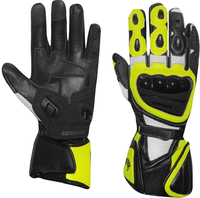 Germot Supersport 2 Gants de moto,  noir-blanc-jaune,  taille M L pour Hommes