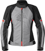 Germot Tara imperméable à l’eau dames moto textile veste,  noir-gris-rouge,  taille 36 pour Femmes