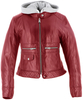 Helstons Canyon Blouson en cuir de moto pour femmes,  rouge,  taille L