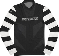 HolyFreedom Gattabuia Collar Chemise fonctionnelle à manches longues,  noir-blanc,  taille XS S pour Hommes