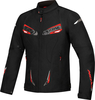 Ixon Caliber Veste textile imperméable à l’eau pour moto,  noir-blanc-rouge,  taille L pour Hommes