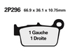 NISSIN Plaquettes de frein route /Off-Road métal fritté - 2P-296ST-MX,  taille 135 mm