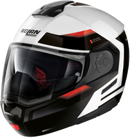 Nolan N90-3 Reflector N-Com Casque,  noir-blanc-rouge,  taille L pour Hommes